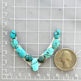 Small Sky Blue Mixed Sonora Turquoise, Set of 9 Dimensions