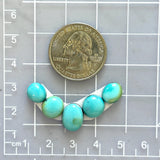 Small Sky Blue Mixed Kingman Turquoise, Set of 5 Dimensions