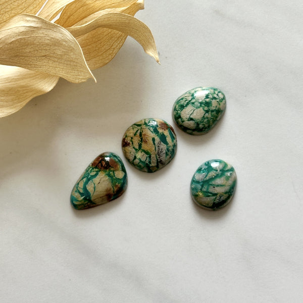Small Mint Green Mixed Fox Turquoise, Set of 4 Background