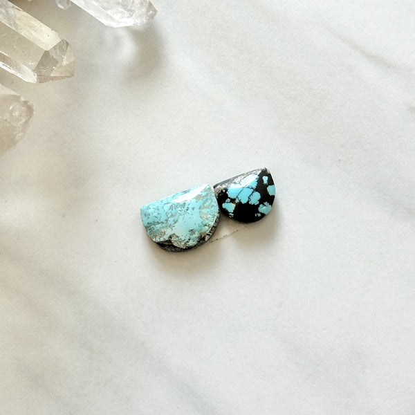 Small Sky Blue Half Moon Yungai Turquoise, Set of 2 Background
