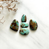 Medium Faint Blue Mixed Royston Turquoise, Set of 5 Background