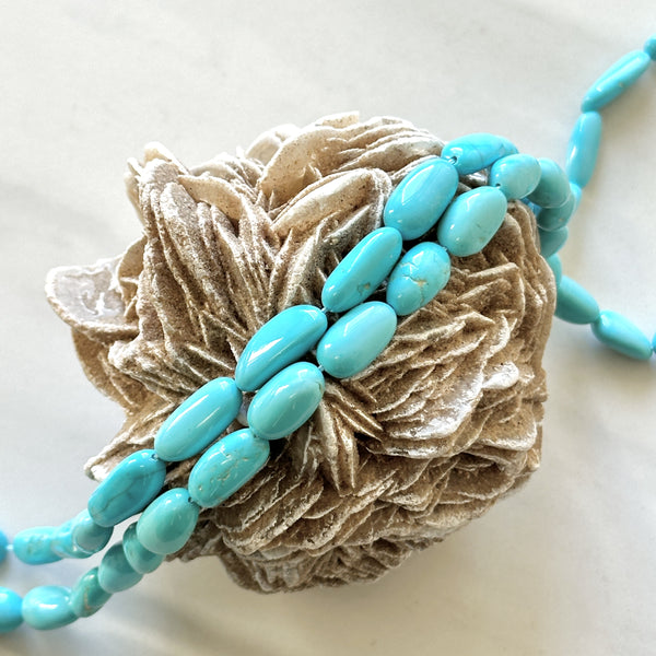 【希少】Turquoise Wave by AKROGLAM /MINERALS Sky Blue Armenian Turquoise Smooth Long Nugget Beads – Turquoise Moose