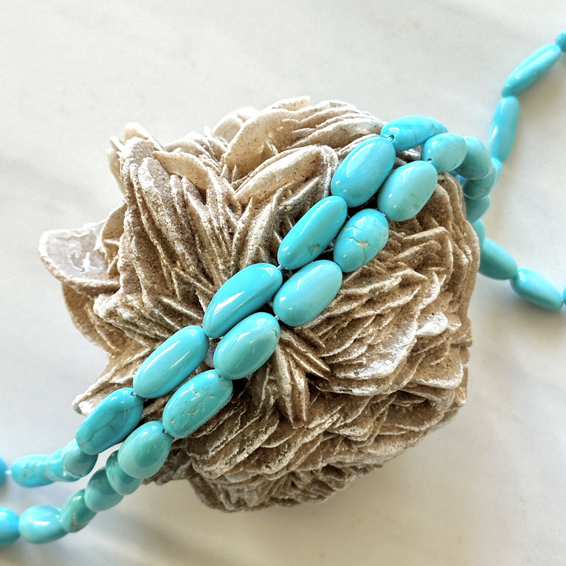 Sky Blue Armenian Turquoise Smooth Long Nugget Beads – Turquoise Moose