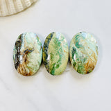 Large Sea Green Oval Crescent Lake Variscite, Set of 3 Background