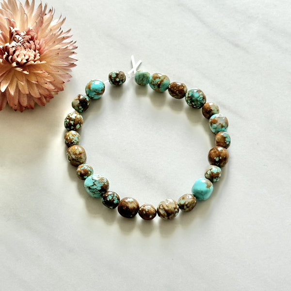 Sky Blue Number 8 Turquoise Smooth Nugget Beads Background