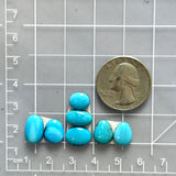 Small Sky Blue Mixed Kingman Turquoise, Set of 7 Dimensions