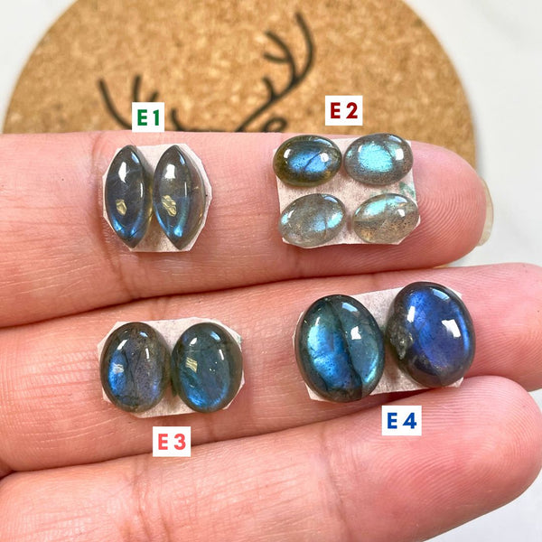 4. Medium Oval Labradorite, Set of 2 - 110324