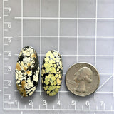 Large Light Yellow Oval Treasure Mountain Turquoise, Set of 2 Dimensions