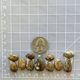 Small Sky Blue Mixed Royston Turquoise, Set of 11 Dimensions