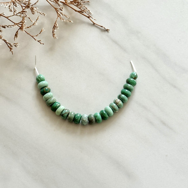 Small Sea Green Smooth Nugget Beads Lucid Variscite Background
