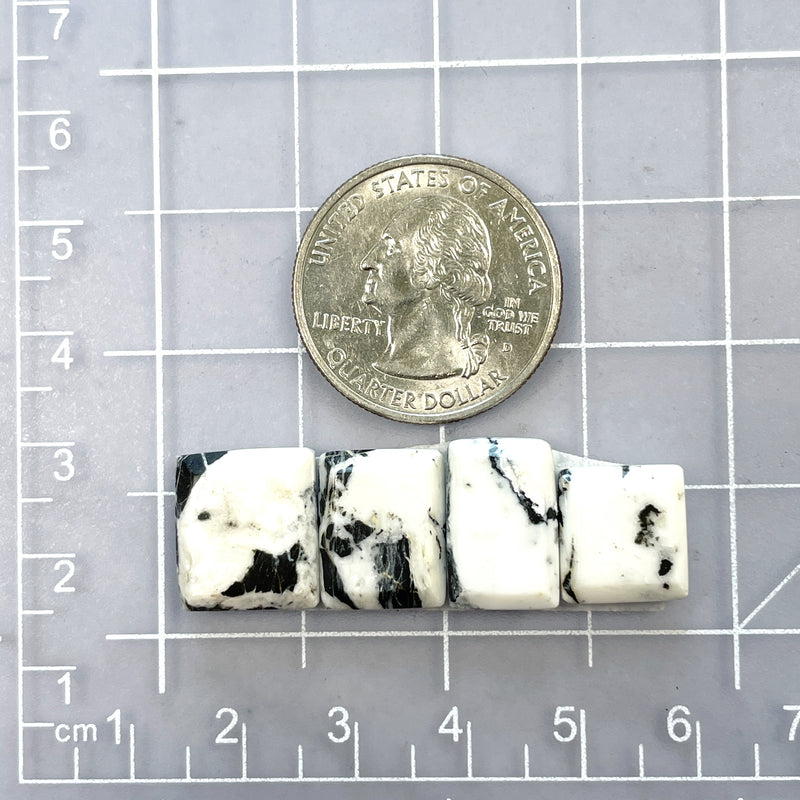 Small White Bar White Buffalo Dolomite, Set of 4 Dimensions