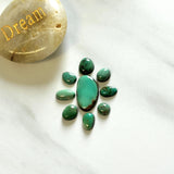 Small Deep Green Freeform Tyrone Turquoise, Set of 9 Background