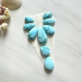Small Sky Blue Mixed Namtso Lake Turquoise, Set of 9 Background