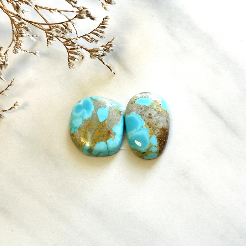 Medium Sky Blue Freeform Royston Turquoise, Set of 2 Background