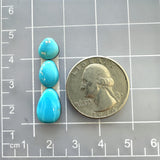 Small Sky Blue Freeform Sleeping Beauty Turquoise, Set of 3 Dimensions