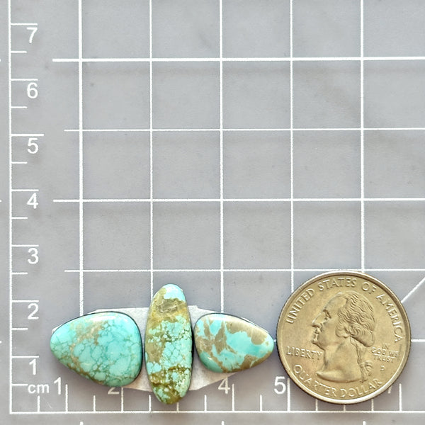 Small Sky Blue Freeform Pilot Mountain Turquoise, Set of 3 Dimensions