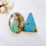 Large Sky Blue Mixed Royston Turquoise, Set of 2 Background