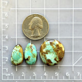 Medium Mint Green Mixed Royston Turquoise, Set of 3 Dimensions
