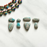 Small Sky Blue Mixed Royston Turquoise, Set of 8 Background