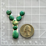 Small Deep Green Mixed Fox Turquoise, Set of 7 Dimensions