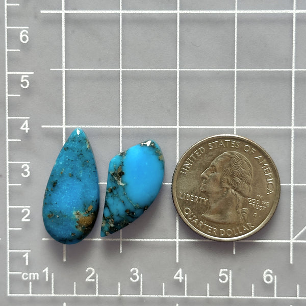 Large Sky Blue Teardrop Ithaca Peak Turquoise, Set of 2 Dimensions