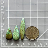 Large Mint Green Mixed Treasure Mountain Turquoise, Set of 3 Dimensions