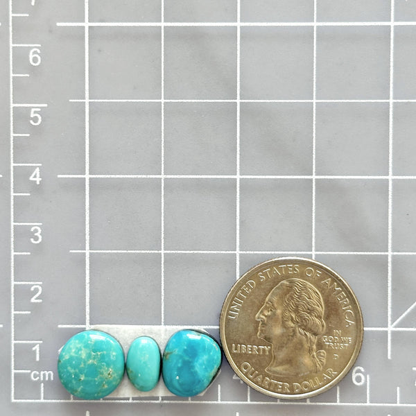 Small Sky Blue Mixed Kingman Turquoise, Set of 3 Dimensions