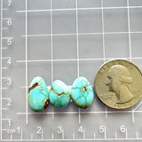Small Sky Blue Teardrop Sonora Turquoise, Set of 3 Dimensions