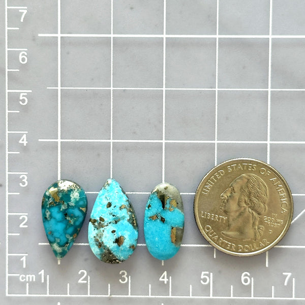 Medium Sky Blue Mixed Ithaca Peak Turquoise, Set of 3 Dimensions