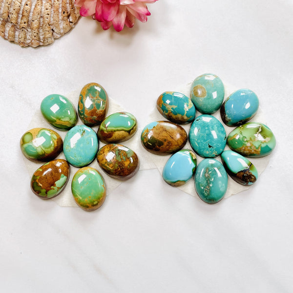 Small Mixed Mixed Royston Turquoise, Set of 17 Background