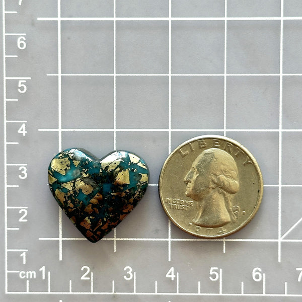 Large Sky Blue Heart Ithaca Peak Turquoise Dimensions