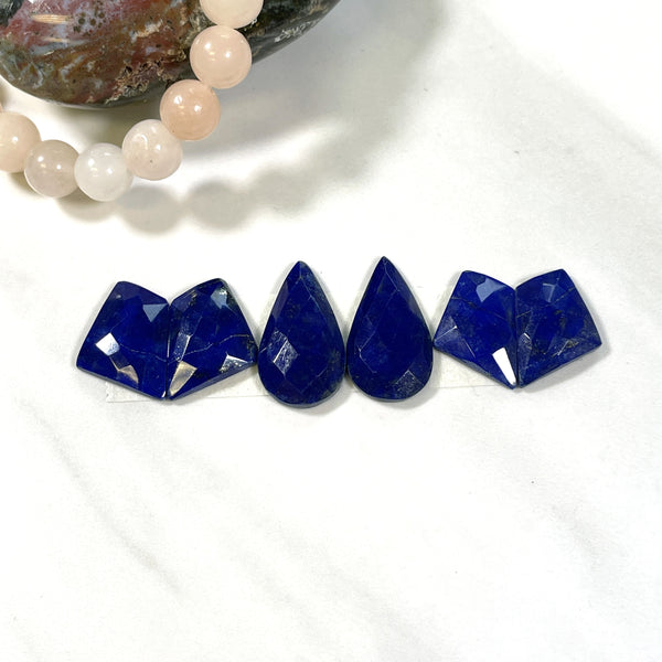 Small Deep Blue Mixed Lapis Lazuli, Set of 6 Background