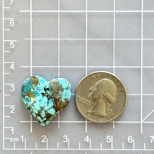 Large Sky Blue Heart Ithaca Peak Turquoise Dimensions