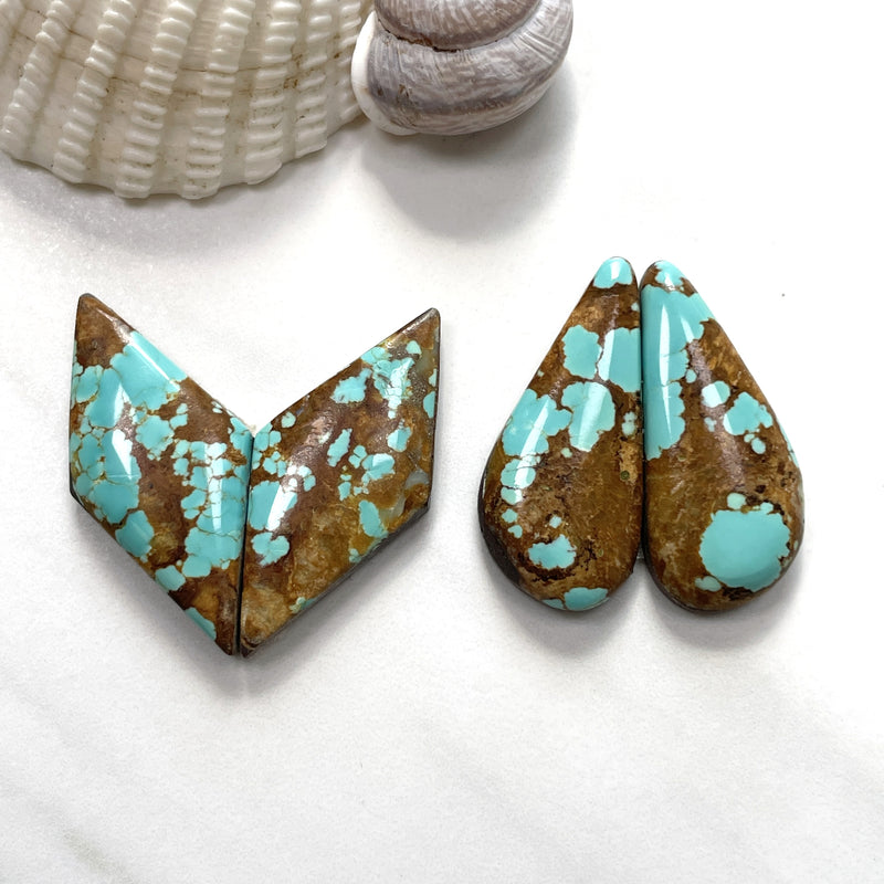 Large Sky Blue Mixed Sand Hill Turquoise, Set of 4 Background