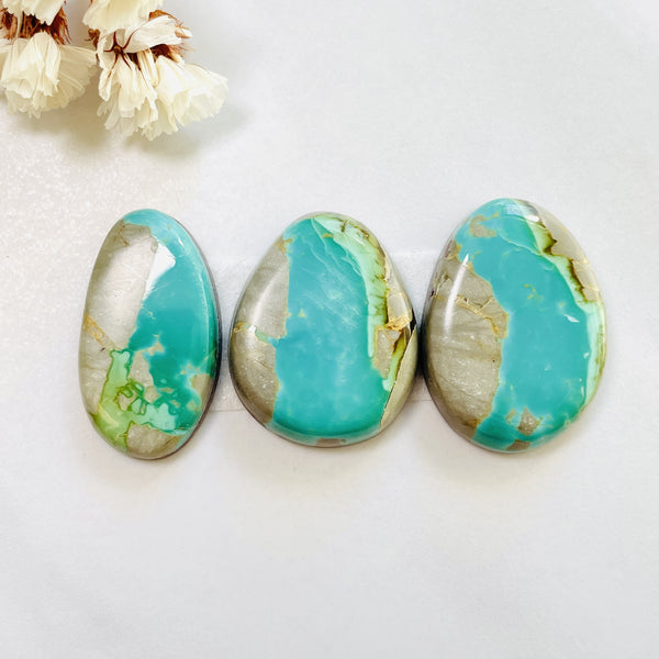 Large Sky Blue Freeform Royston Turquoise, Set of 3 Background