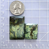 Large Sea Green Bar Crescent Lake Variscite, Set of 2 Dimensions