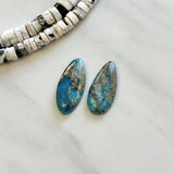 Large Ocean Blue Teardrop Ithaca Peak Turquoise, Set of 2 Background