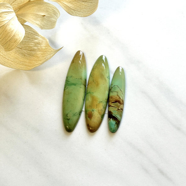 Large Sea Green Surfboard Crescent Lake Variscite, Set of 3 Background