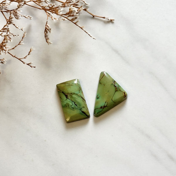 Medium Sea Green Mixed Crescent Lake Variscite, Set of 2 Background