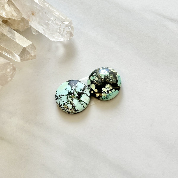 Medium Sky Blue Round Treasure Mountain Turquoise, Set of 2 Background