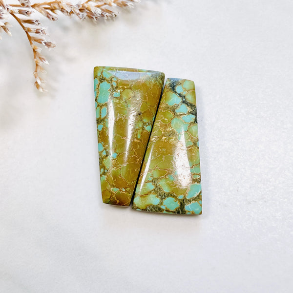 Large Earth Brown Trapezoid Treasure Mountain Turquoise, Set of 2 Background