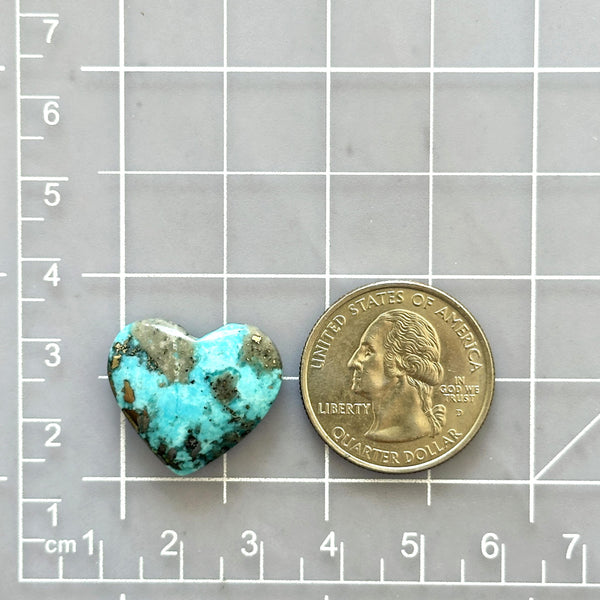 Large Sky Blue Heart Ithaca Peak Turquoise Dimensions