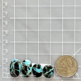 Medium Ocean Blue Oval Yungai Turquoise, Set of 4 Dimensions