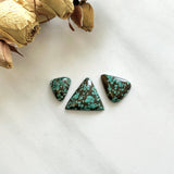 Medium Bamboo Green Triangle Bamboo Mountain Turquoise, Set of 3 Background