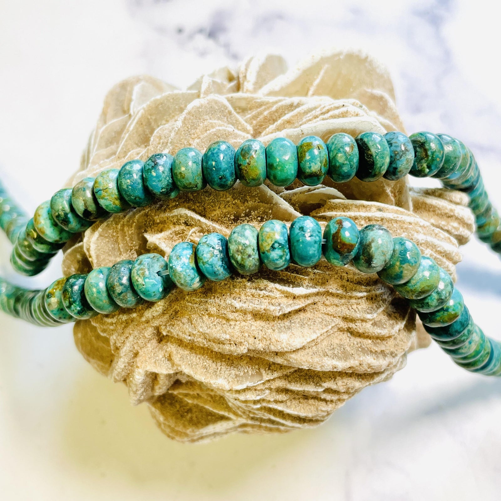 Sea Green Fox Turquoise Rondelle Beads – Turquoise Moose