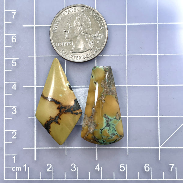 Large Earth Brown Mixed Treasure Mountain Turquoise, Set of 2 Dimensions