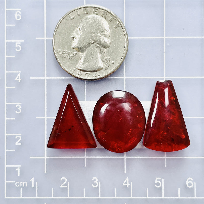 Medium Red Mixed Rosarita, Set of 3 Dimensions