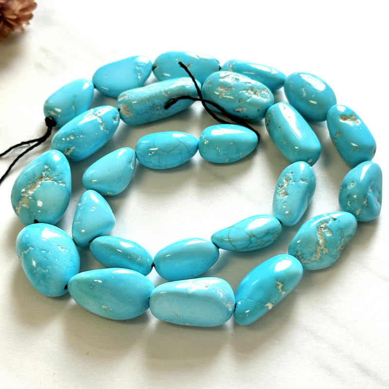Sky Blue Sleeping Beauty Turquoise Nugget Beads Dimensions