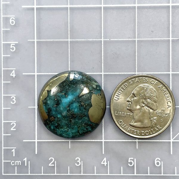 Large Ocean Blue Round Ithaca Peak Turquoise Dimensions