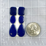 Small Deep Blue Mixed Lapis Lazuli, Set of 6 Dimensions